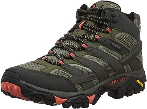 Merrell MOAB 2 Mid GTX, Botas de Senderismo Mujer, Gris (Beluga/Olive), 39 EU