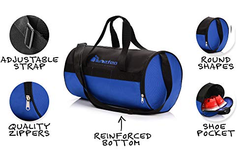 meteor Bolsa Deporte Viaje Gimnasio con Compartimento Separado para Zapatos Duffle Bag para Hombre Mujer Ultraligera Plegable Bolsa Deportiva 25 L Yoga Bolsa Fin de Semana (Azul/Negro, 25 L)