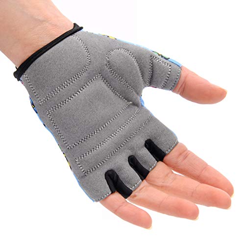 meteor Guantes de Ciclismo niñas y niños - Guantes Bicicleta para Infantil MTB BMX Carretera Montaña sin Dedos (M ~7-7,5cm, Kiss Love)