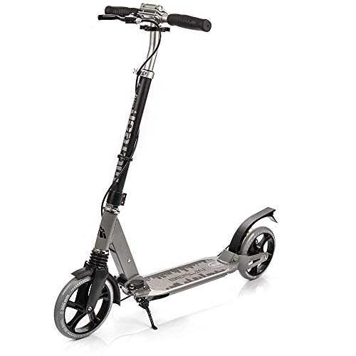 meteor Scooter Ruedas Grandes 200 mm Patinete para Niños y Adultos Muy Duradera hasta 100 kg - Pátinete de Aluminio Kick Scooter Plegable (Berlin)