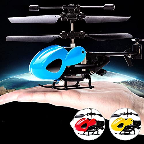 Mini pequeño RC Helicóptero de 2 canales eléctricos inalámbricos. RC Aviones resistentes a los accidentes Aviones al aire libre Aéreo de los regalos de juguete para niños y adultos ( Color : Blue )