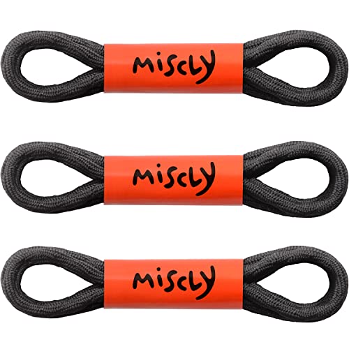 Miscly Cordones Redondos de Botas [3 Pares] Antideslizantes y con Forma Entrelazada, Cordones Resistentes Ideales para Botas, Botas de Trabajo y Zapatos de Senderismo (183cm, Negro)