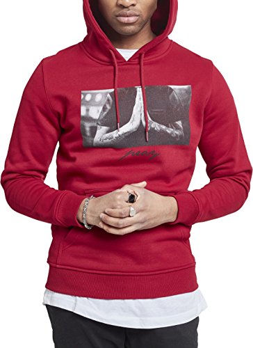 Mister Tee Pray Hoody Sudadera, Rojo-Ruby, XS para Hombre