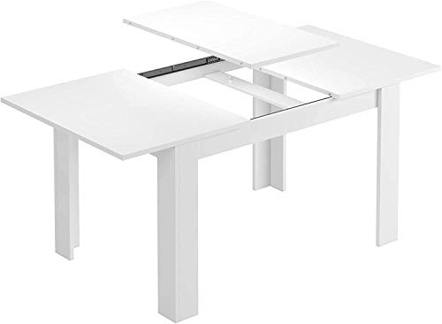 Mobelcenter – Mesa de Comedor Extensible Kendra – Mesa de Salón o Cocina – Medidas: Ancho: 140 cm x Fondo: 90 cm x Alto: 78 cm – Ancho Mesa Extendida: 190 cm (Blanco Artik) - (1088)