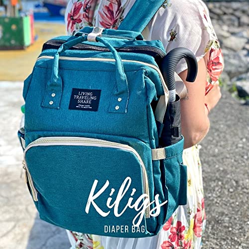 Mochila Bebe para Carrito con Cuna plegable- Kiligs Bolso Pañalera moderna, Bolsa organizadora para Biberones