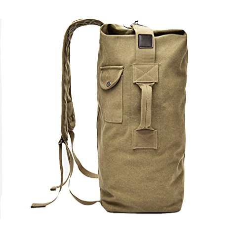 Mochila de lona de moda para hombre, bolsa de hombro, bolsa de viaje, bolsa de mano para equipaje, Army Green, Large