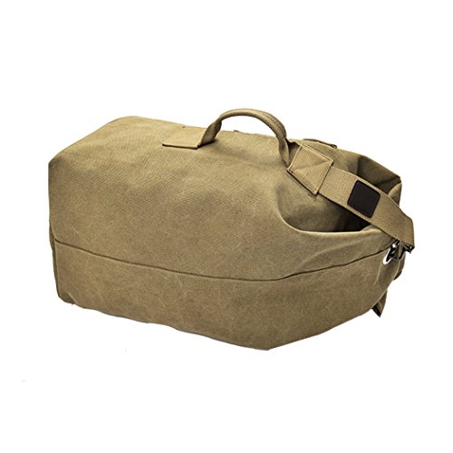 Mochila de lona de moda para hombre, bolsa de hombro, bolsa de viaje, bolsa de mano para equipaje, Army Green, Large