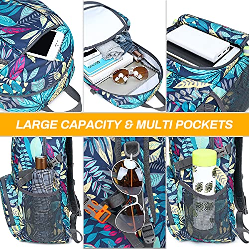 Mochila plegable, Luckits 35L Mochila ultraligera plegable para hombres y mujeres Mochila de senderismo resistente al agua Diseño reflectante seguro Mochila para caminar para acampar al aire libre