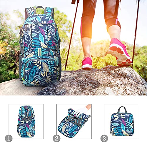 Mochila plegable, Luckits 35L Mochila ultraligera plegable para hombres y mujeres Mochila de senderismo resistente al agua Diseño reflectante seguro Mochila para caminar para acampar al aire libre