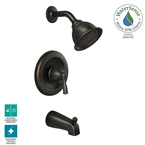 MOEN Banbury - Grifo para bañera y ducha con válvula en bronce mediterráneo (válvula incluida)