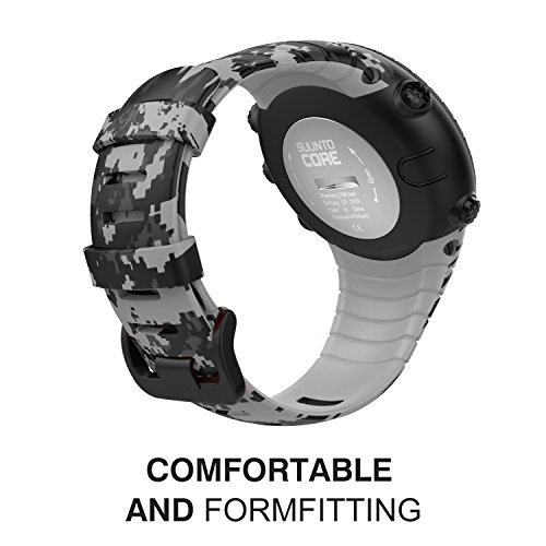 MoKo Banda de Reloj para Suunto Core - [Rombo Serie] Correa Reemplazo de Silicona Suave Deportiva Pulsera de Actividad física para 5.51"-9.06" (140mm-230mm) Muñeca, Camuflaje Digital Clara.