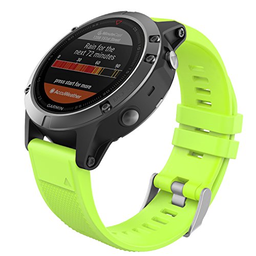 MoKo Correa Compatible con Garmin Fenix 7/6/6 Pro/5/5 Plus/Epix Gen 2/Forerunner 945/935/Approach S62/S60/Instinct 2/MARQ, 22mm Quick Fit Banda Pulsera de Silicona de Repuesto, Verde