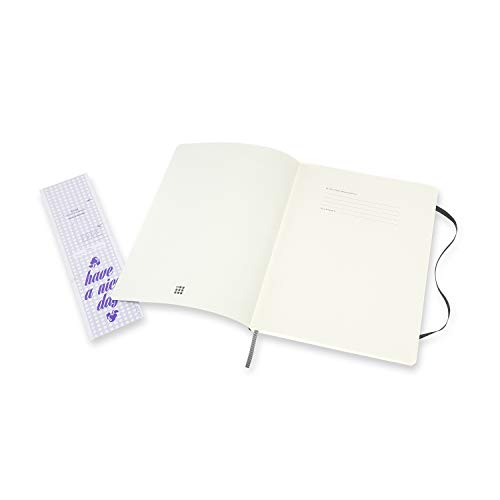 Moleskine, Classic Notebook, Blank and Lined Pages, Soft Cover and Elastic Closure, XL Format 19X25 cm, Black Colour, 192 Pages