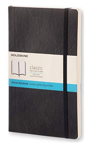 Moleskine Classic Notebook, Taccuino con Pagine Puntinate, Copertina Morbida e Chiusura ad Elastico, Formato Large 13 x 21 cm, Colore Nero, 192 Pagine