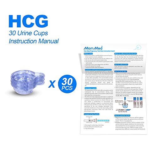 MOMMED Test de Embarazo (HCG30), Tiras de test embarazo con 30 vasos de orina para una detección temprana, resultados rápidos y precisos, test embarazo ultrasensibles para mujeres