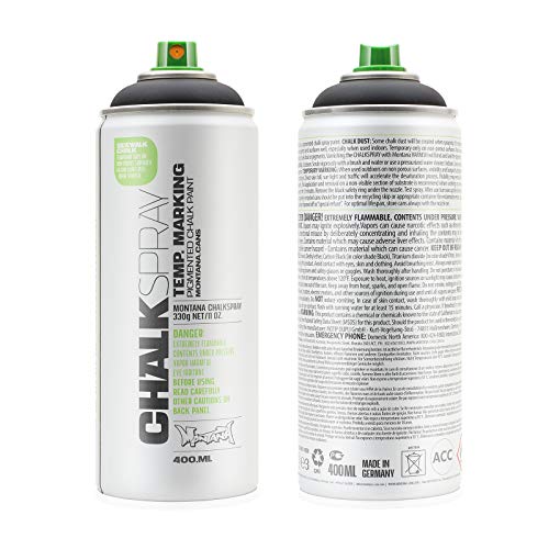 Montana Chalk Temporary Marking Spray 400ml Can, Colour: CH9000 Black