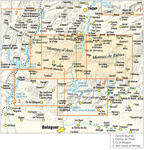 Montsec d’Ares i Montsec de Rúbies. Carpeta con los 2 mapas. 1:20.000. Piolet.: Prepirineu. Escala 1:20.000