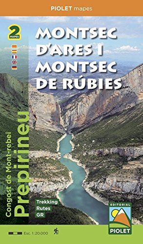 Montsec d’Ares i Montsec de Rúbies. Carpeta con los 2 mapas. 1:20.000. Piolet.: Prepirineu. Escala 1:20.000