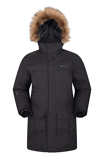 Mountain Warehouse Chaqueta Antarctic Extreme Down para Hombre - Cintura Ajustable, Abrigo Impermeable, Abrigo Transpirable y de Secado rápido para Hombre, Invierno Carbón L