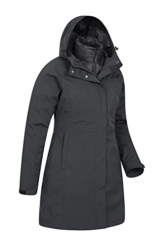 Mountain Warehouse Chaqueta Larga de Invierno 3 en 1 para Mujer de Alaskan Negro Jet 34