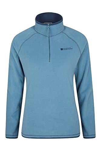 Mountain Warehouse Jersey de microfelpa Montana para Mujer - Media Cremallera - Transpirable y de rápido Secado - Cómodo y cálido - para Viajar, Invierno Azul 46