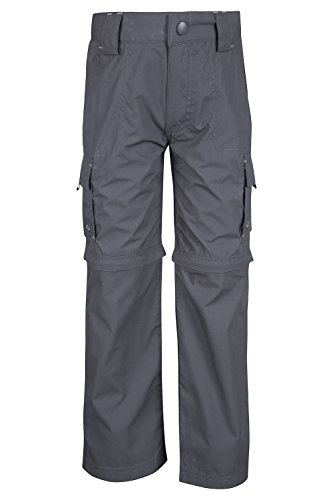 Mountain Warehouse Pantalón convertible Active para niños - Pantalón ligero para niños, pantalón de secado rápido, bolsillos - Para viajar y acampada Gris oscuro 11-12 Años