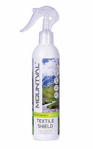 Mountval Textile Shield es un Impermeabilizante en Aerosol para Clima Húmedo y Prendas de Senderismo, Olor Agradable, Funciona con GORE-TEX, Libre de Solventes, 300 ml