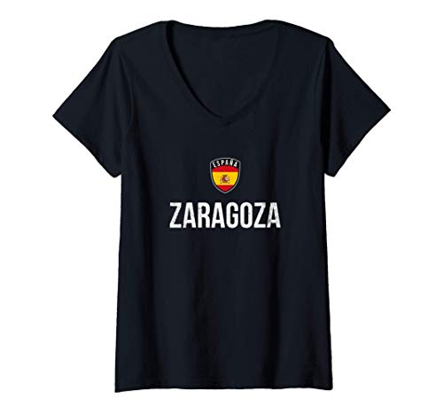 Mujer Aragón Pride Zaragoza Aragon Roots Camiseta Cuello V