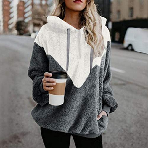 Mujer Caliente y Esponjoso Tops Chaqueta Suéter Abrigo Jersey Mujer Otoño-Invierno Talla Grande Hoodie Sudadera con Capucha riou