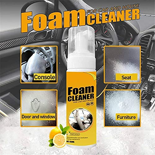 Multipurpose Foam Cleaner Spray - Foam Cleaner for Car and House Lemon Flavor - All-Purpose Household Cleaners for Kitchen, Bathroom, Car (1pcs)