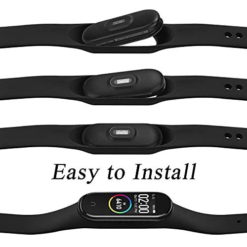 NAGAO 2 Pack Correas Compatible con Xiaomi Mi Band 4 Xiaomi Mi Band 3,Suave Silicona Pulseras de Repuesto Original Correa para Xiaomi Mi Smart Band 4(Negro/Negro)