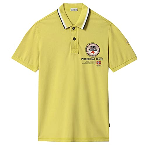 Napapijri Men's Gandy Short Sleeve Polo T-Shirt Beige in Size X-Large