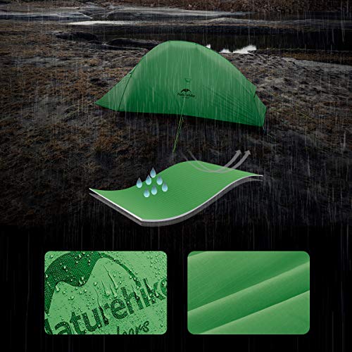 Naturehike Tienda de Campaña Mejorar Cloud Up 2 Persona Tienda de Trekking Ultraligero Impermeable (210T Verde)