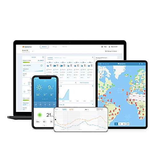 Netatmo NWS01-EC Estación Meteorológica Inalámbrica Interior Exterior Con Wifi, Compatible con Amazon Alexa y Apple HomeKit