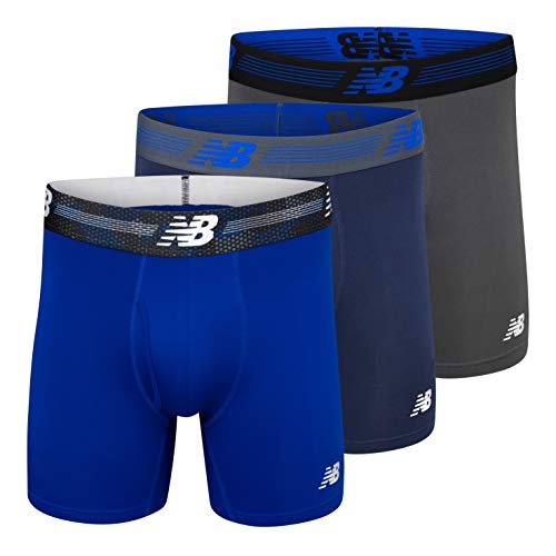 New Balance Men's 6" Boxer Brief Fly Front with Pouch, 3-Pack, Small