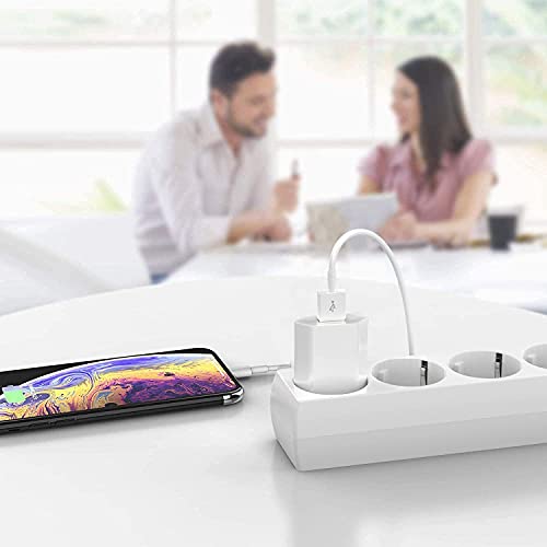 Newding Cargador para i Phone Apple 7/7 Plus, 8/8 Plus, Airpods 2/3/Pro, SE 2020, 10/X, XS MAX/XR/XS, 11/11 Pro/11 Pro MAX, 6/6S, Mini Adaptador Enchufe 5W de Movil y Cable USB Reemplazar Original