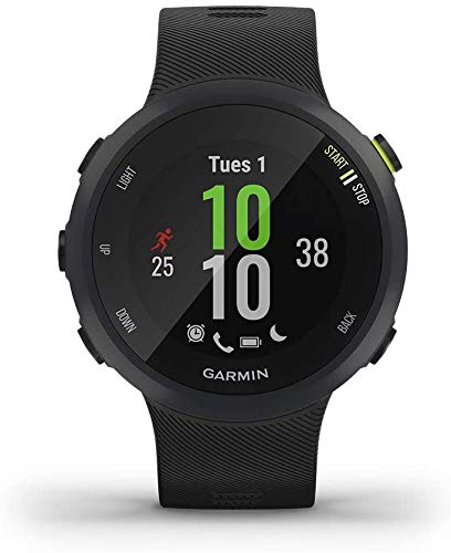 Newest Garmin Forerunner 45 GPS Smartwatch 42mm, Lightweight, Waterproof, Wellness & Sport Tracking, 24/7 Heart Rate Monitoring, Bluetooth, Garmin Coach 2. (Black | Deep Green Band)