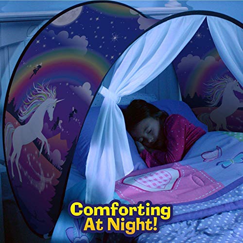 Nifogo Tiendas de ensueño, Carpa de Ensueño Wizard World, fantasía Interior de la Cama Redes de Regalo, Children Cama Tienda de Campaña (Fantasía Unicornio-2)