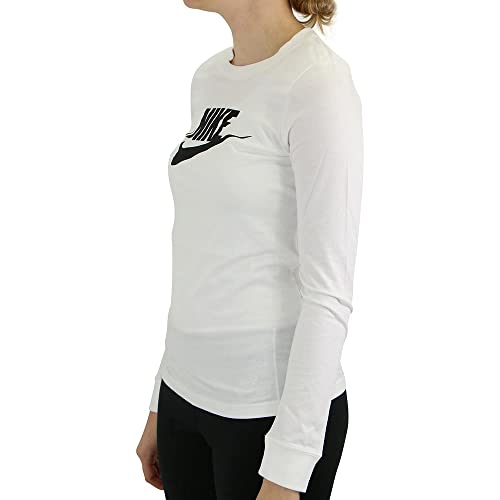 NIKE BV6171 W NSW tee ESSNTL LS Icon FTR Sweatshirt Women's White/Black L