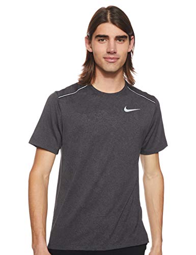 NIKE M NK Dry Miler Top SS JAC GX Camiseta de Manga Corta, Hombre, Obsidian/htr/Reflective silv, S