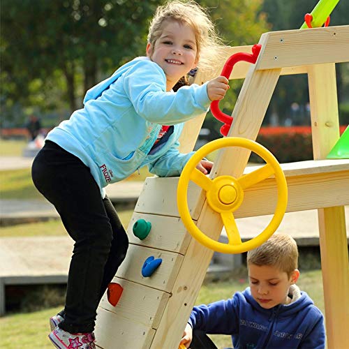 Noblik 1 parque de juegos para niños con mango antideslizante, kit de montaje, estructuras de escalada, escaleras GellNder, columpio exterior, juguetes deportivos, accesorios