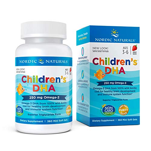 Nordic Naturals Dha Para Niños, 250 Mg De Fresa - 360 Cápsulas Blandas 360 Unidades 200 g