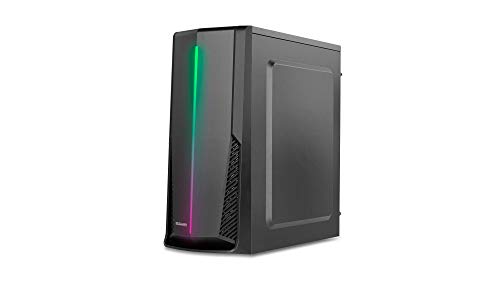 Nox Hummer Spark -NXHUMMERSPARK - Semitorre tira LED ARGB Rainbow ATX-Micro ATX, lateral acrílico, espacio hasta 3 ventiladores, USB 3.0, compatible con graficas de gran tamaño, color negro