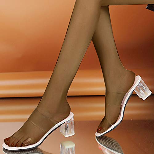 Nuevo 2021 Sandalias Mujer Verano tacon Moda Zapatos Tacón Alto Sandalias de Vestir Playa Transparente Zapatillas Cómodo Zapatos Sandalias de Punta Abierta casual Fiesta Tacones Altos Sandalias