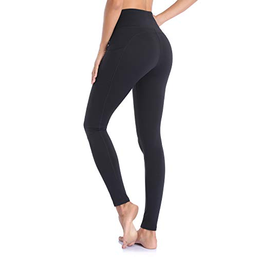 Occffy Leggins Mujer Mallas Deportivas Cintura Alta Pantalón Mallas de Deporte para Yoga Running Fitness Estiramiento Pilates DS166(Negro)