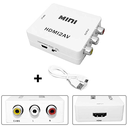 OcioDual Convertidor de Señal HDMI Digital a AV RCA Analógica Transformador Adaptador Conversor Audio Video con Escalador