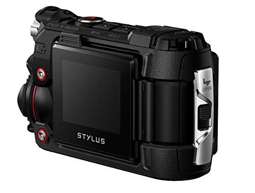 Olympus TG-Tracker - Cámara de acción de 7.2 MP (Pantalla abatible de 1.5", GPS, WiFi, estabilizador de 5 Ejes, Video 4K), Color Negro