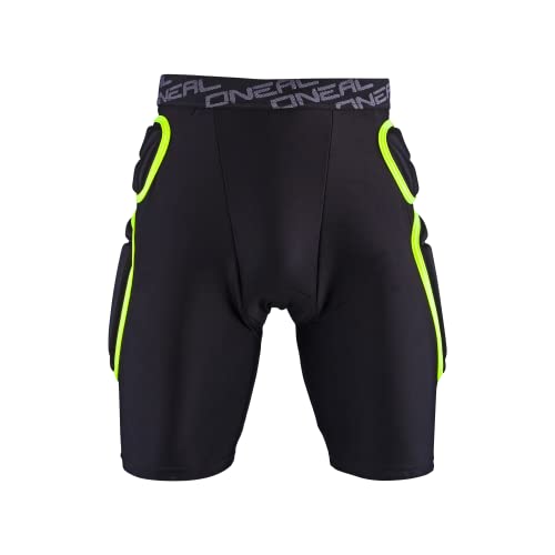 O'Neal | Protector-Cortos | Motocross Enduro | Espuma EVA de Alta Densidad Duradera, Almohadillas de ventilación integradas, Cintura elástica | Trail Short | Adultos | Lima Negra | Talla L