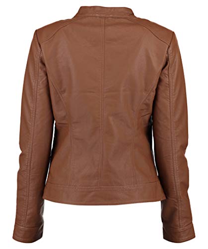 Only Bandit PU Biker Chaqueta, Marrón (Cognac), 38 (M) para Mujer