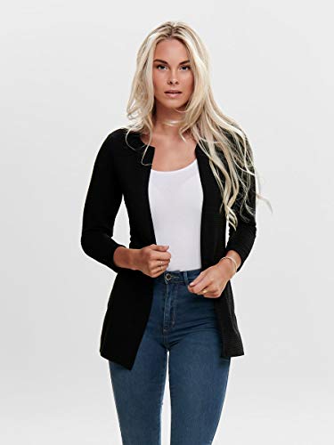 Only Long Loose Cardigan, Negro (Black), XXL para Mujer